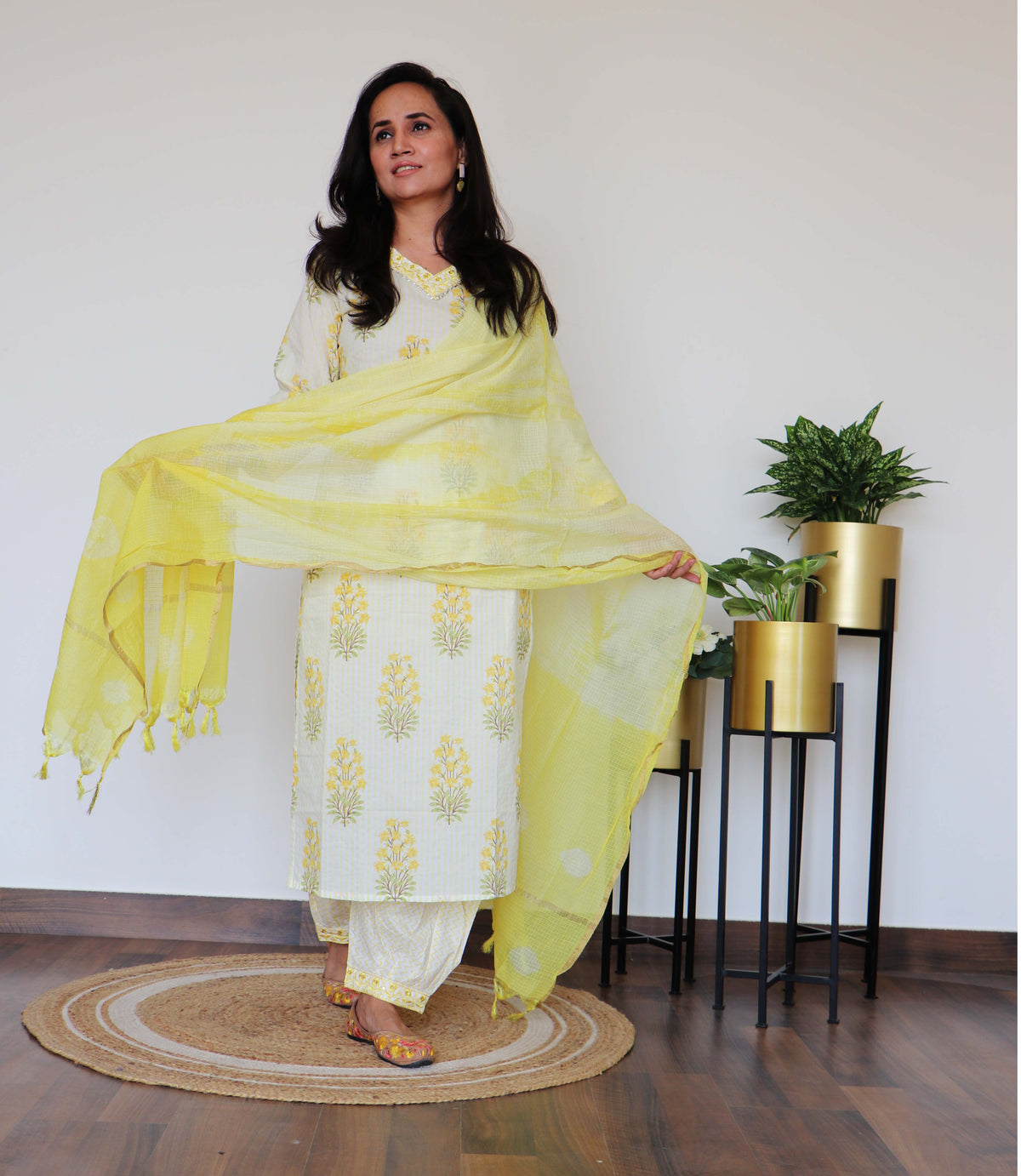 LEMON FLORAL PRINT SET