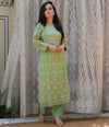 SAP GREEN PRINTED KURTA PLAZO SET